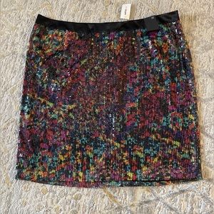 NWT LANE BRYANT Womens Plus 22 Skirt SEQUIN Multicolor SEQUIN